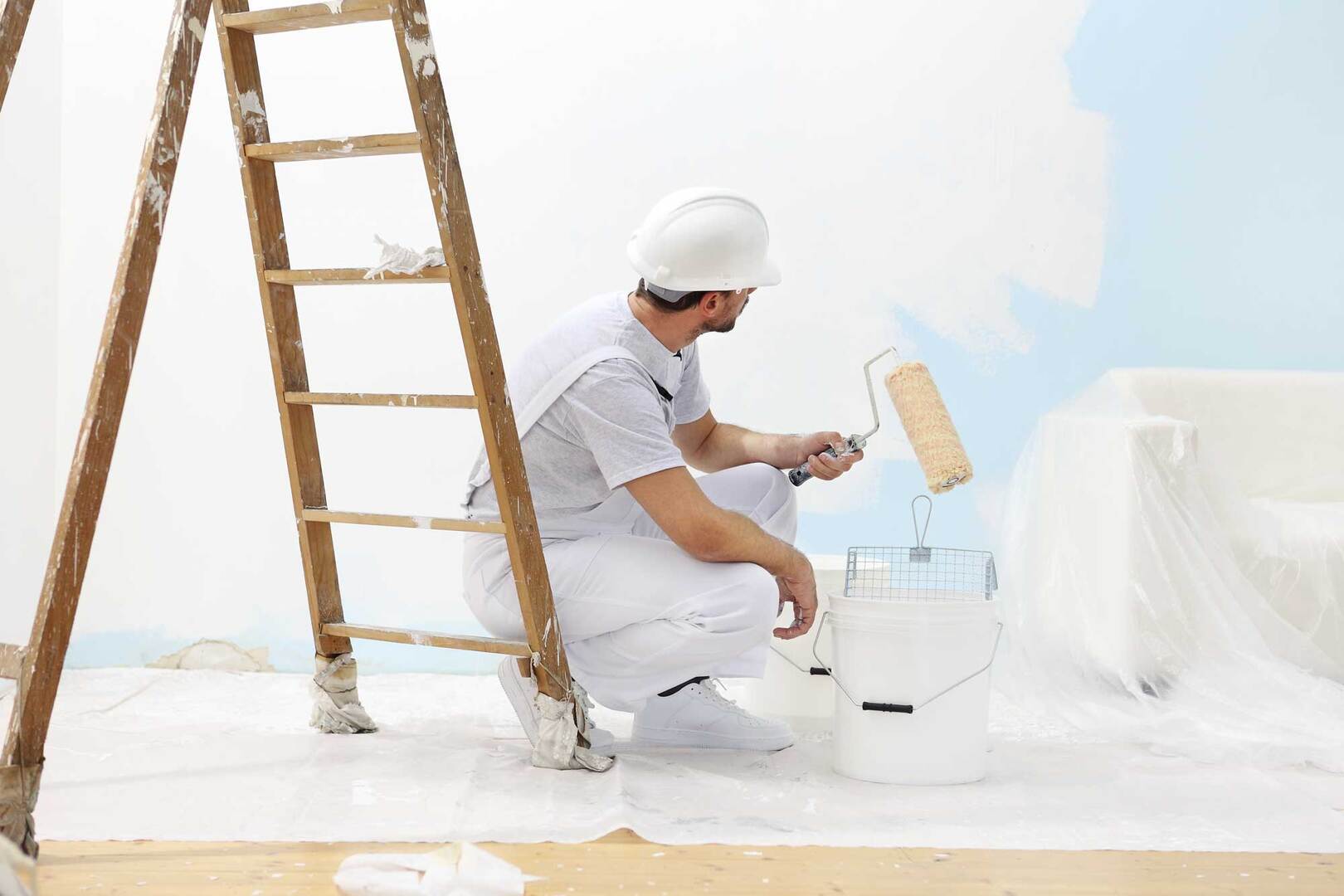 Appartementen worden geschilderd